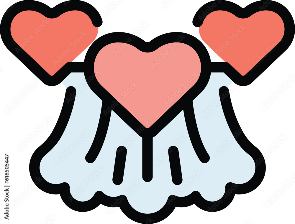 Poster wave trust relationship icon. outline wave trust relationship vector icon for web design isolated on