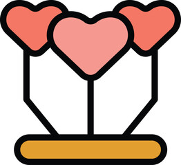 Relationship premium heart icon. Outline Relationship premium heart vector icon for web design isolated on white background color flat