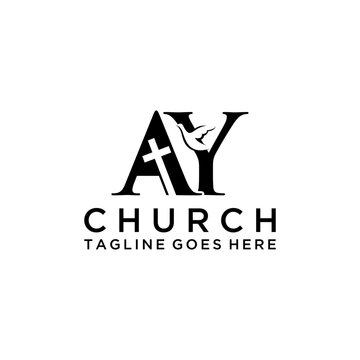AY letter Christian or church logo design.