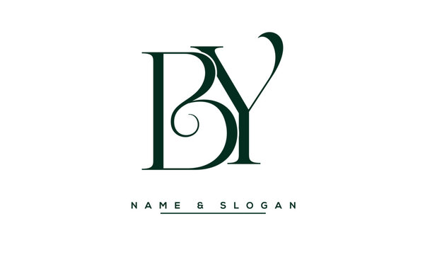 BY,  YB,  B,  Y  Abstract  Letters  Logo  Monogram