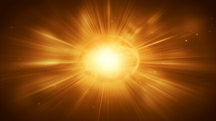 Solar system background, rays, yellow, for magazine articles, concept of the future