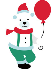 christmas polar bear