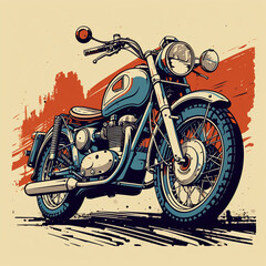 retro style motorbike illustration
