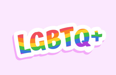 Pride LGBTQ+ icon set, LGBTQ+ related symbols set in rainbow colors: Pride Flag, Heart, Peace, Rainbow, Love, Support, Freedom Symbols. Gay Pride Month. Flat design signs isolated on pink  background