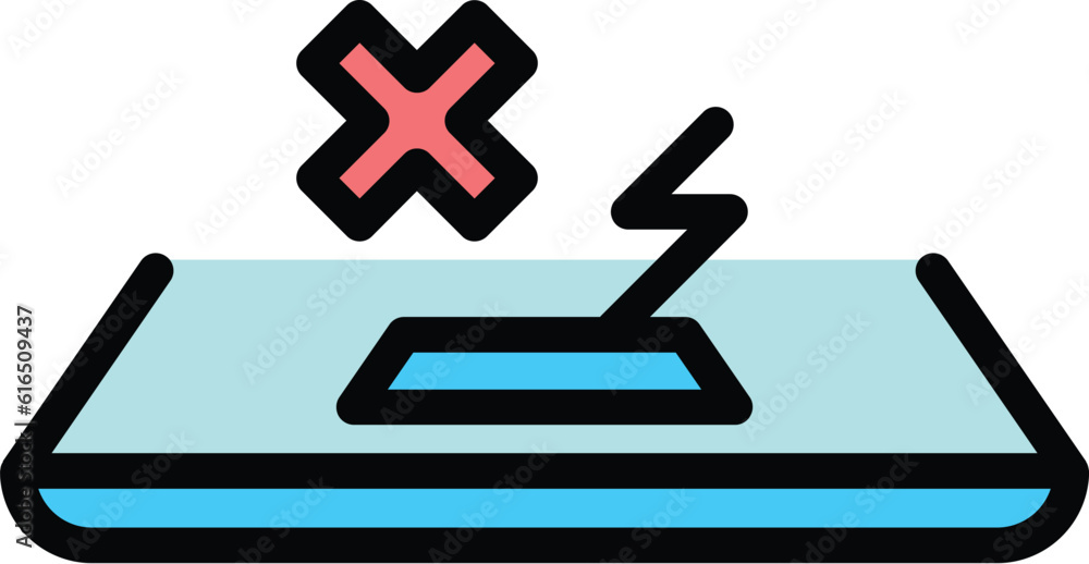 Poster broken laptop icon. outline broken laptop vector icon for web design isolated on white background co