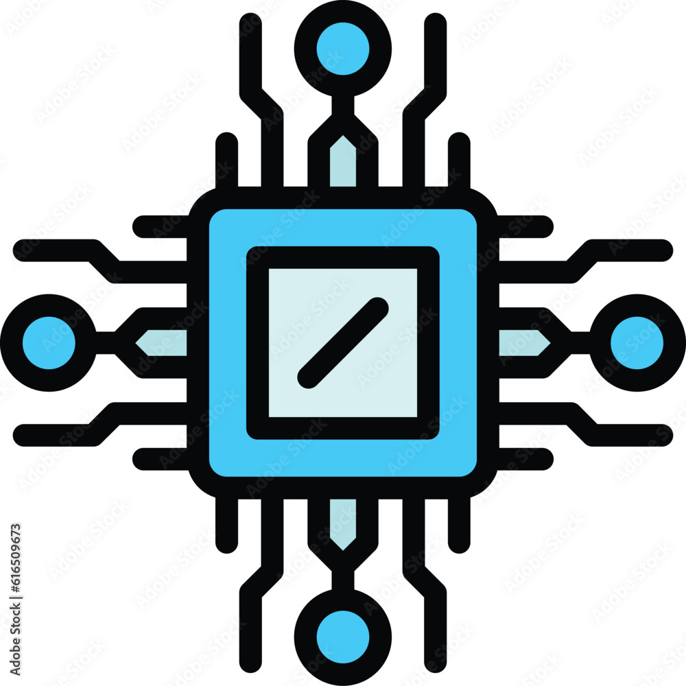 Poster laptop microchip icon. outline laptop microchip vector icon for web design isolated on white backgro