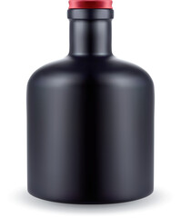 Black ceramic bottle on a white background. EPS-10