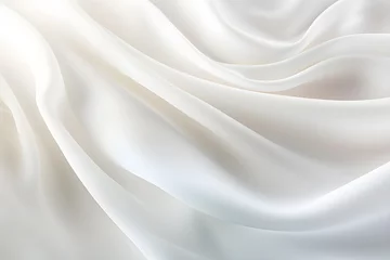 Fotobehang White cloth background abstract,cloth satin,soft waves.  © ศรันญ่า ตะลาโส