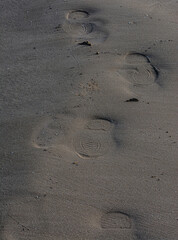 Walking and Relaxing on Beach  Human Footprints