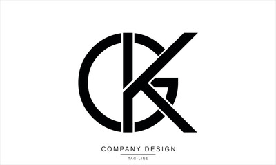 GK, KG, Abstract Letters Logo Monogram - obrazy, fototapety, plakaty