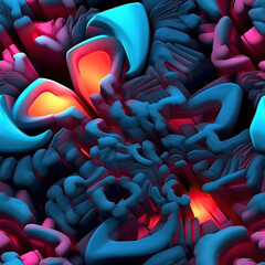 Obraz premium Colorful abstract 3d seamless repeat futuristic pattern