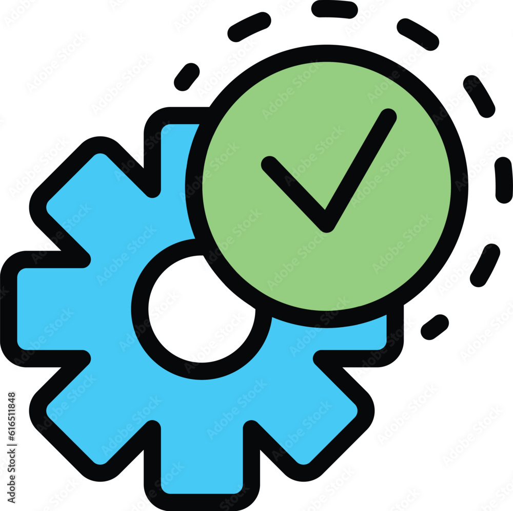 Poster done gear computer icon. outline done gear computer vector icon for web design isolated on white bac
