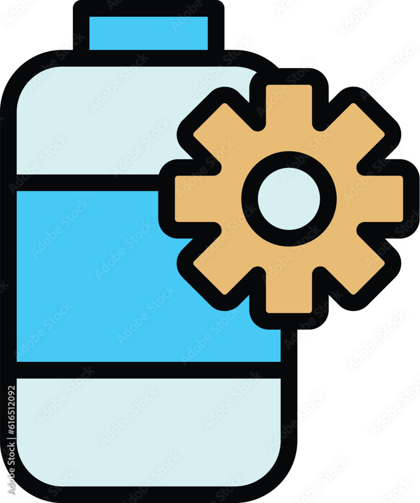 Poster battery setting icon. outline battery setting vector icon for web design isolated on white backgroun