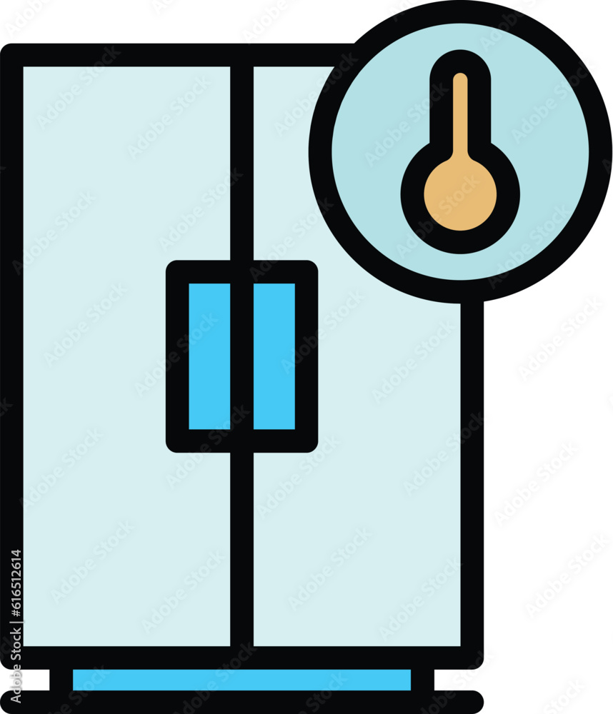 Poster temperature fridge icon. outline temperature fridge vector icon for web design isolated on white bac