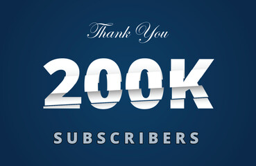 Thank you 200k subscribers, subscriber celebration vector
