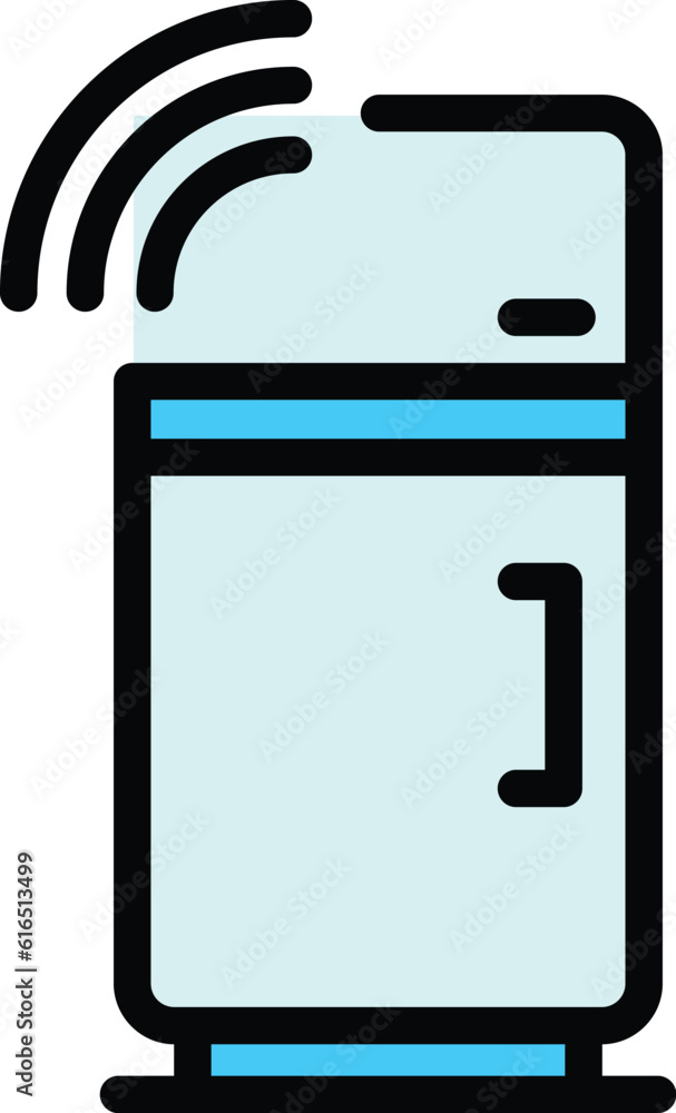 Poster smart fridge icon. outline smart fridge vector icon for web design isolated on white background colo
