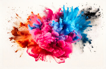 an explosion with colorful powder