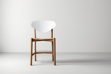 Beautiful chairs on a white background, minimalism and clean design with empty spaces.