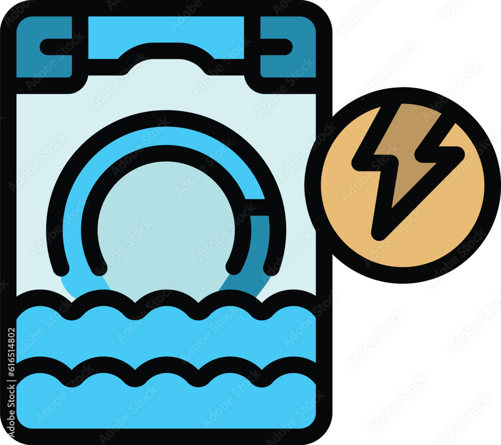 Aufkleber broken washing machine icon. outline broken washing machine vector icon for web design isolated on w