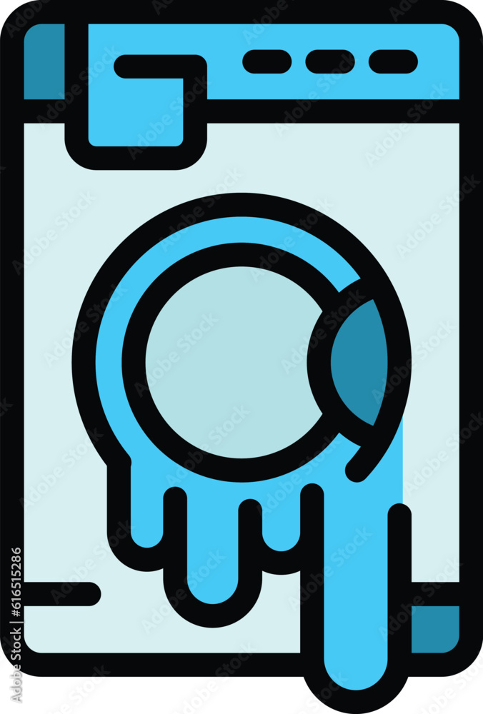 Aufkleber flowing washing machine icon. outline flowing washing machine vector icon for web design isolated on