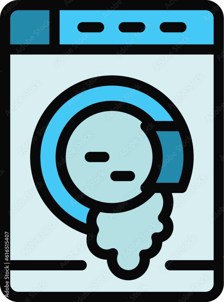 Poster leaking washing machine icon. outline leaking washing machine vector icon for web design isolated on