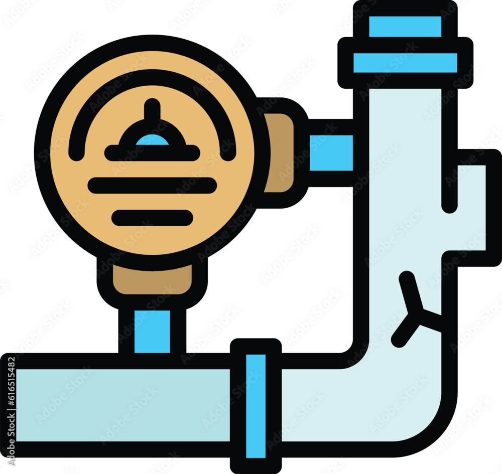 Poster broken pipe icon. outline broken pipe vector icon for web design isolated on white background color 