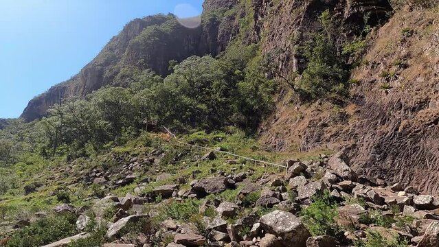 Cachoeira rabo de cavalo na cidade de Concei&ccedil;&atilde;o do Mato Dentro, Estado de Minas Gerais, Brasil