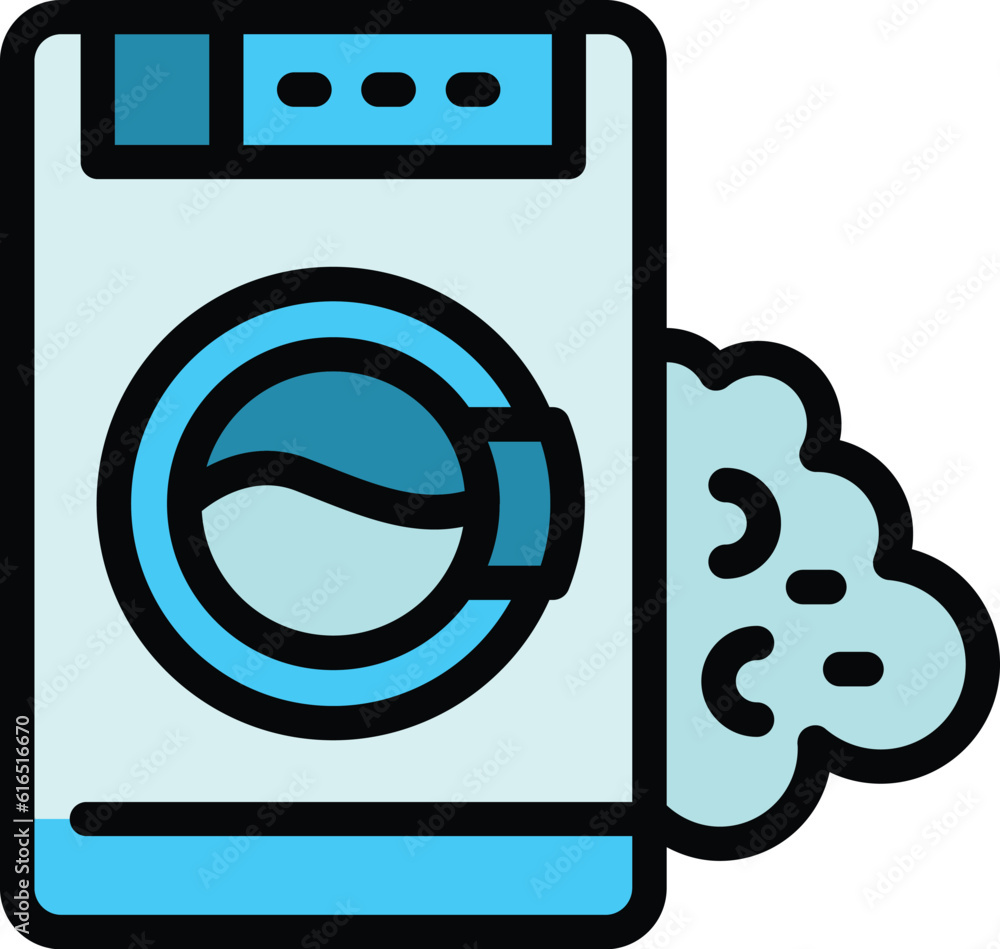 Poster faulty washing machine icon. outline faulty washing machine vector icon for web design isolated on w