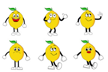 Funny retro orange cartoon characters in various poses and expressions, ideal for sticker packs, emoji sets, and playful designs. Colorful and groovy fruit mascots for fun vibes.