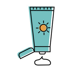 sun cream tube icon image vector illustration design