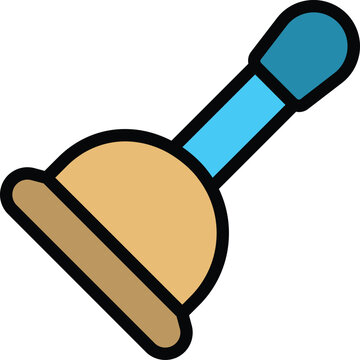 recommend clip art: Rubber plunger icon. Outline Rubber plunger vector icon for web design isolated on white background color flat