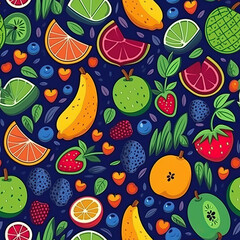 Fruits seamless repeat cartoon pattern