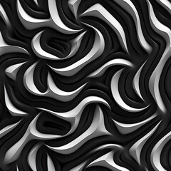 Monochrome abstract 3d seamless repeat futuristic pattern
