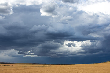 Cloudy landscape in the countryside before a thunderstorm