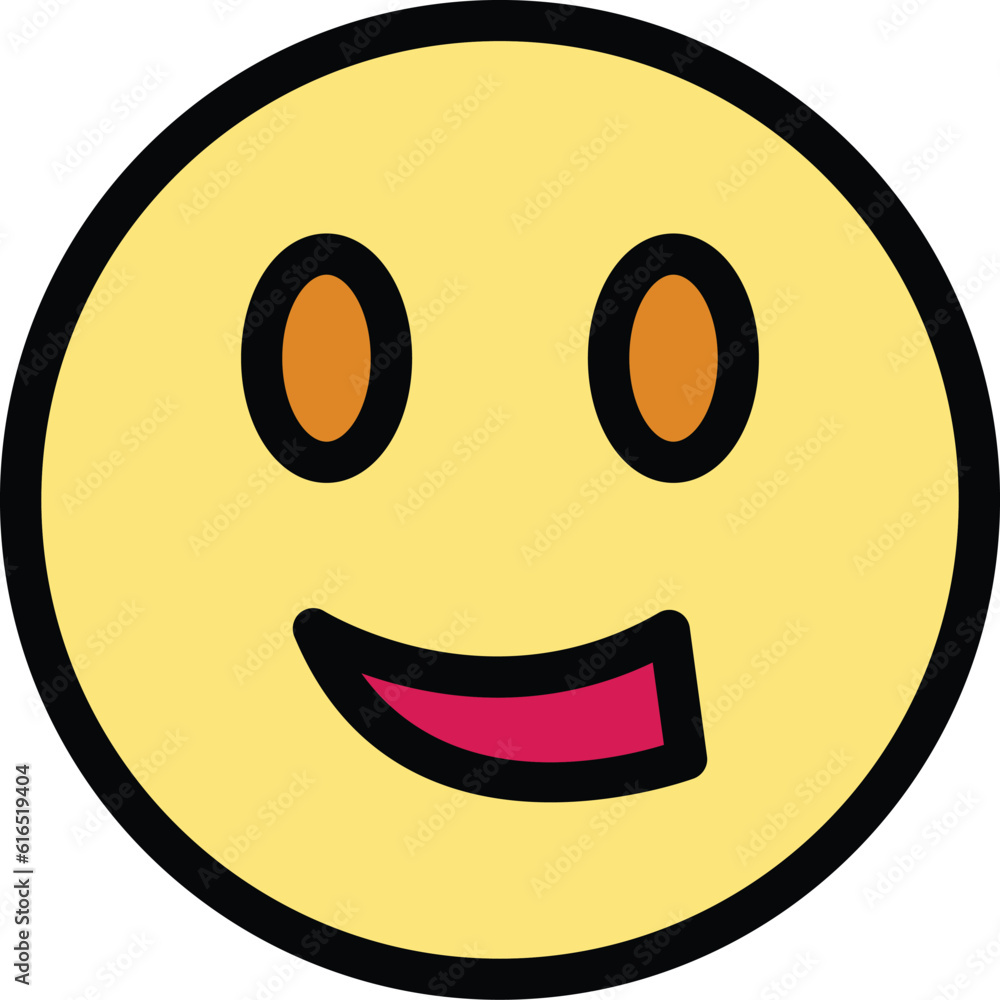 Aufkleber smile face icon. outline smile face vector icon for web design isolated on white background color fl