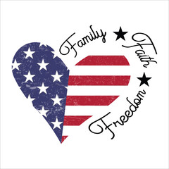 4th July shirt design Print template happy independence day American typography design.