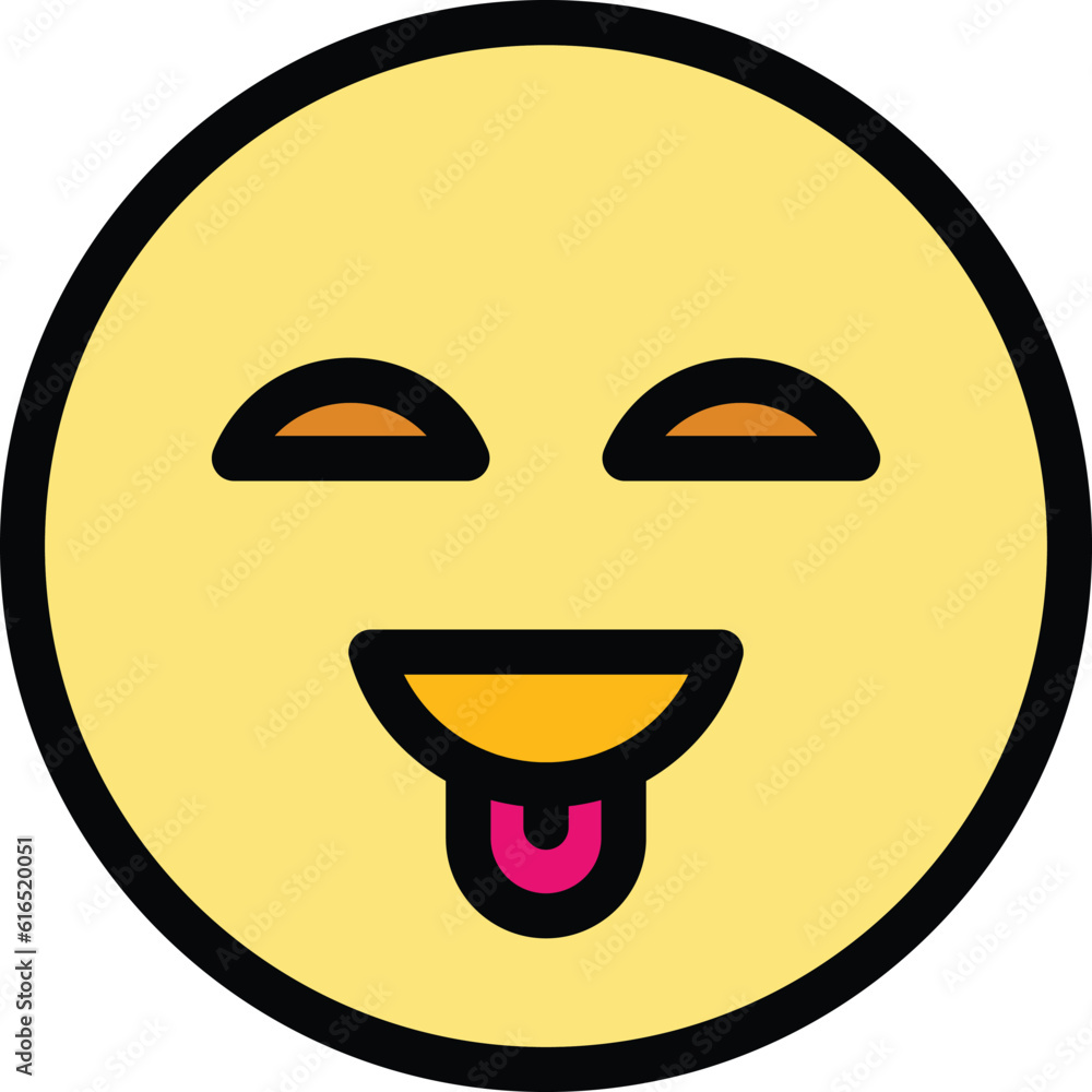 Poster tongue smile face icon. outline tongue smile face vector icon for web design isolated on white backg