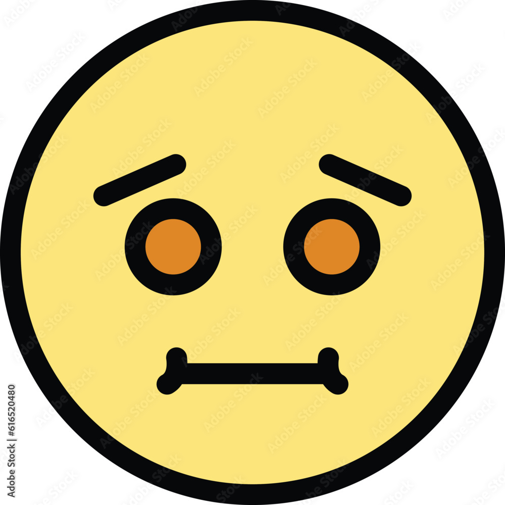 Poster unamused face icon. outline unamused face vector icon for web design isolated on white background co