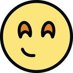 Slightly smiling face icon. Outline Slightly smiling face vector icon for web design isolated on white background color flat