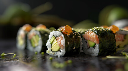 sushi on a plate HD 8K wallpaper Stock Photographic Image