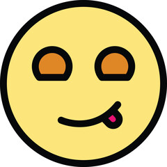 Winking face icon. Outline Winking face vector icon for web design isolated on white background color flat