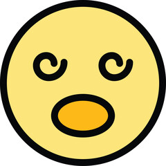 Suffering face icon. Outline Suffering face vector icon for web design isolated on white background color flat