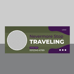 Travel Web Banner Or Facebook Cover And Social Media Post Design Template.