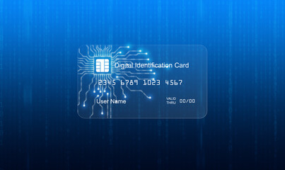 Digital ID card, Electronic Identification. e-ID smartcard, a digital solution for proof of identity. technology and business concepts.