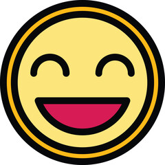 Obraz premium Happy smile icon. Outline Happy smile vector icon for web design isolated on white background color flat
