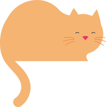 Cute Sleeping Cat Cartoon Illustration