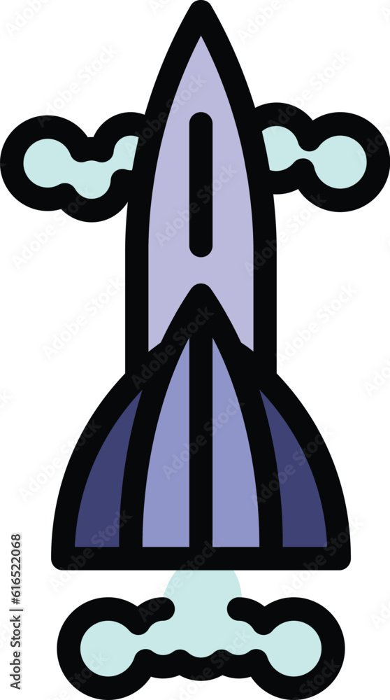 Poster space rocket icon. outline space rocket vector icon for web design isolated on white background colo