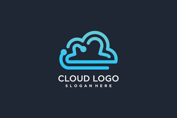 Cloud logo design with modern creative concept idea