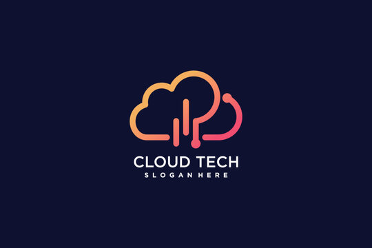Cloud logo design with modern creative concept idea