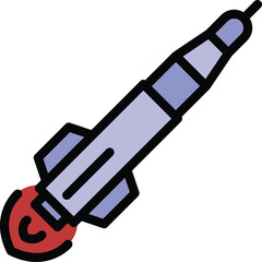 Cosmos spacecraft icon. Outline Cosmos spacecraft vector icon for web design isolated on white background color flat